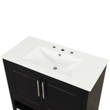 36" Bathroom Vanity with Sink, Multi-functional Bathroom Cabinet with Doors Drawers, MDF Frame WF319758AAB