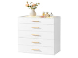 Particleboard Wood Three Drawers With LED Light Bedside Table Dresser Nightstand White 22355401