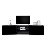 ZUN FCH Modern Minimalist Floating TV Stand for 65-inch TVs, High Glossy Wall-Mounted Entertainment 06436605