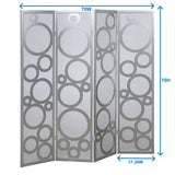 Arvada 4-Panel Wood Room Divider with Circle Pattern, White T2574P165181