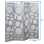 ZUN Arvada 4-Panel Wood Room Divider with Circle Pattern, Gold T2574P165156