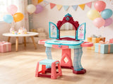 Kids Princess Vanity Set Self-Opening Magic Mirror, Makeup Vanity Table for Pretend Play Activity 18876159