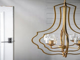 4 - Light Metal Chandelier, Hanging Light Fixture with Adjustable Chain for Kitchen Dining Room W2078138931