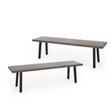 ZUN Pointe Aluminum and Steel Outdoor Dining Bench 69608.00GRYMP2