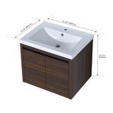 Bathroom Cabinet With Sink,Soft Close Doors,Float Mounting Design,24 Inch For Small W99969683