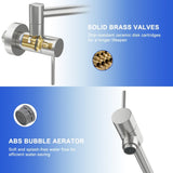 Pot Filler Faucet - Wall Mount Kitchen Sink Faucet Folding Stretchable with Single Hole Two Handles, W1243P324203