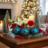 4PCS Set 4.7" Christmas Glass Ball Ornaments Hanging Tree Decor Shiny Holiday Party Supplies Tree 13361321