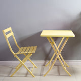 3 Piece Patio Bistro Set of Foldable Square Table and Chairs, Yellow W1586P143173