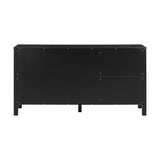 U_STYLE Sideboard with Curved Swirl Patterned Doors and Artistic Three-Door Design,Suitable for N711P178411B