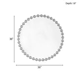 Beaded Round Wall Mirror 36"D B03599275