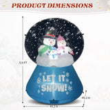 5.9 FT Lighted Christmas Inflatable Decoration, Large Inflatable Snow Globe with Snowman Family, 42777948