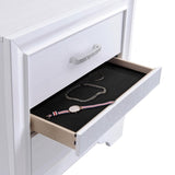 White 2-drawer Nightstand with Hidden Jewelry Tray B062P145596