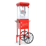 Popcorn Machine with, with Wheels & 6 Oz Pot Popcorn Maker Stainless Steel Oil Spoon, Mobile W2841P272023