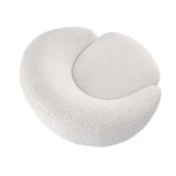 Shearling Sherpa Swivel Chair with Wood Base B035P262681