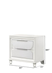 ZUN 1pc Contemporary Nightstand End Table with Two Storage Drawers White Cream Finish Bedroom Wooden B011P167780