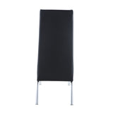 Black and Chrome Armless Solid Back Side Chair B062P182721