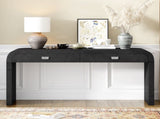60''Wooden Entryway Table with Burl Veneer, Console Table with 2 Large Drawers and Metal N711P216235B