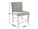 Set of 2 Fabric Counter Height Chair in Antique White and Light Gray B016P156453