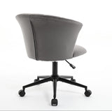 ZUN Home Office Chair, Velvet Fabric Swivel Flower Shape Computer Desk Chair for Home Office or Bedroom W2725P190510