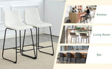 Modern Minimalist Style PU Material Bar Stool - White, Suitable for Kitchen, Bar, and Modern Home W3226P279065