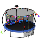 12FT Kids Trampoline with Safety Enclosure Net & Ladder, and flag parts, Outdoor W1163P234177