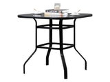 Wrought Iron Glass High Bar Table Patio Bar Table Black 70228562