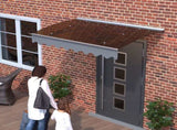 DA4734C Series Door Window Awning Canopy Made of 0.137 Inch Thick Crystal Solid Polycarbonate Sheet W2205P180057