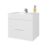 Story Floating Bathroom Vanity Set with Sink, One Drawer White B128P314808
