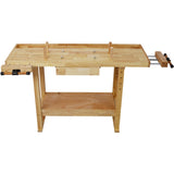 55-Inch Wood Workbench - Wooden Workbench for Garage Workshop and Home W46594605