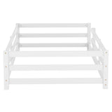 Twin Size Bed, Montessori Bed with Fence, Kids Montessori Bed Twin Size, Wood Montessori W1820P235710
