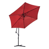 ZUN 10ft Cantilever Patio Umbrella, Offset Hanging Outdoor Table Umbrella with Tilt Crank, 6 Sturdy 76910800