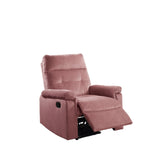 Luxurious Velvet Blush Pink Color Motion Recliner Chair 1pc Couch Manual Motion Plush Armrest Tufted B011P163886