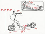 Lightweight Kids Scooter with Adjustable Handlebar Rear Brake Kickstand 12 Inch EVA Wheels for 5-12 17515545