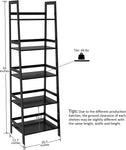 ZUN WTZ Bookshelf, Ladder Shelf, 5 Tier Bamboo Bookcase, Modern Open Book Case for Bedroom, Living Room, 67632796