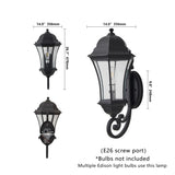 1-Pack Outdoor Wall Lantern Dusk to Dawn Sensor, Black Weatherrproof Exterior Light Fixture W1340P239407