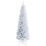 6 Feet White Artificial Christmas Pencil Tree with Folding Metal Stand 40601858