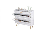 Shoe, 16 Pair Shoe Rack Storage Organizer with 2 Flip Drawers, White Entryway Shoe Storage 61976300