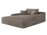 NEW Convertible Chaise Lounge Chair Plush with Wide Armrest & Throw Pillows, Cozy Boneless Sleeper W3975P549237