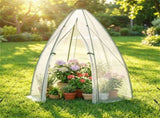 Hexagonal Mini Greenhouse with Zipper Door & Roll-Up Window, PE Cover Outdoor Plant House - White 14163863