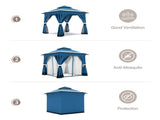 8'x8' Patio Gazebo Outdoor Heavy Duty Party Tent Shelter With Double Roofs, Mosquito Nettings And 20636424