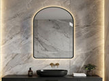 28"x48"Arched LED Mirror for Bathroom,Time and temperature display, Backlight, Anti-Fog, Dimmable, W2709P242512