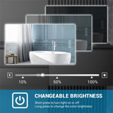 32" x 24" LED Bathroom Mirror Bright Backlight, 5 Mins Defog, Full HD Reflected Wall Mounted Vanity T3177P284020