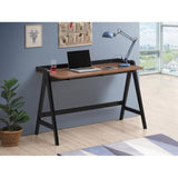 ZUN Writing Desk with USB Ports in Walnut and Black B016P164969