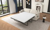 72.8" Corduroy Sleeper Sofa Loveseat Sofa with Full Size Mattress, USB Ports, Cup Holders, N719P208880A