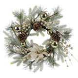 Christmas Wreath 20 Inch Christmas Door Decorations Wreath with Warm Lights 04301211