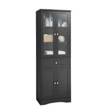 ZUN Tall Bathroom Storage Cabinet, Cabinet with Four Doors and Drawers, Adjustable Shelf, MDF Board, N725P186649B