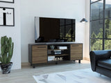 ZUN Kaia Tv Stand for TV´s up 55", Four Shelves, Three Shelves -Black / Pine B20092087