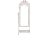 White, heart-patterned, MDF spray-painted, 1-door, 1-shelf children's 41269529