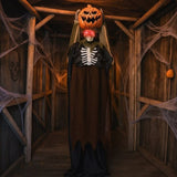 5.6ft Halloween Decorations Outdoor Life Size Animatronics Ghost with Pumpkin Head, Sound-Actived 26986288