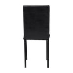 ZUN Set of 4 Metal Frame Chairs Brown Faux Leather Seat Black Metal Finish Dining Side Chairs B01146334